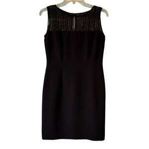 Vintage 1990s Maggie London Sheer Black Cocktail Dress Sz 6P